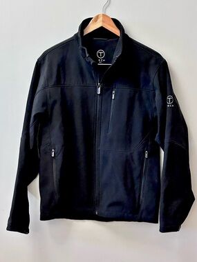 TUMI T-Tech Men's Black Softshell Jacket Weather Resistant Fleece Lined Sz M